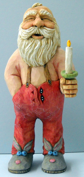 Nightime Santa carving rough out by Dale Green
