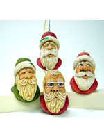 Santa Ornaments carvings by Dale Green