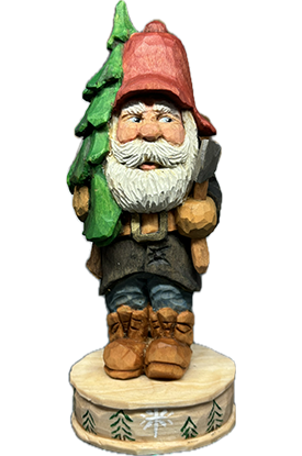 Woodsman Santa with ax from the Ellis Olson Collection of Roughouts